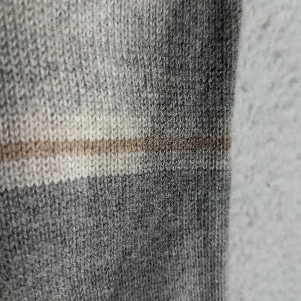 Hickey Freeman Sweater Adult XL Pullover Brown Striped Cotton Cashmere Blend Men